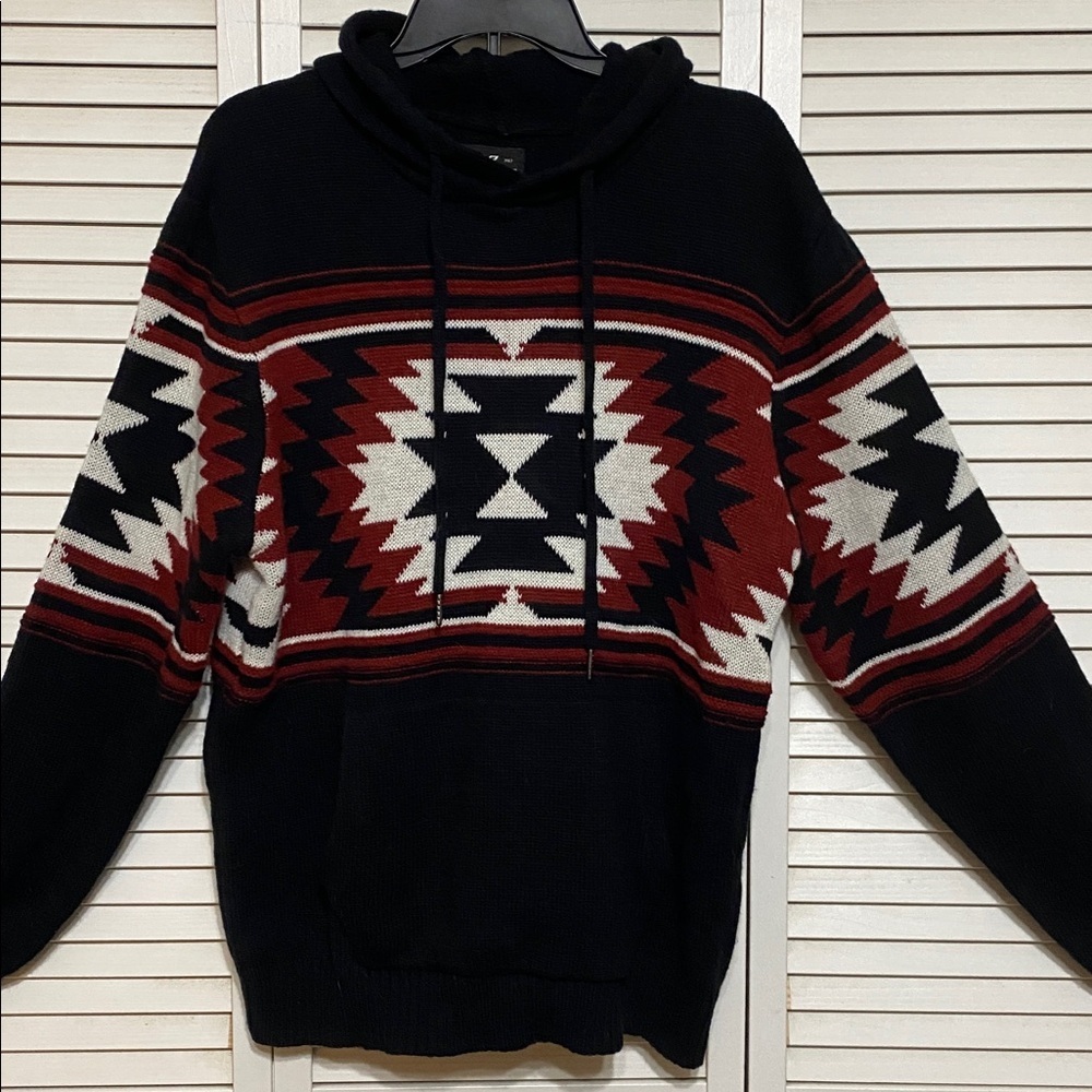 X-Ray Aztec Hoodie Pullover Sweater Size XL